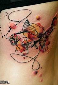 waist goldfish tattoo pattern