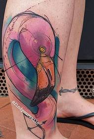 calf watercolor swan tattoo pattern