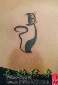 girllike cute totem cat tattoo pattern