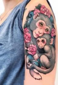 gruppu persunale di ritratti di tatuaggi di scimmia