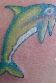 Modèle de tatouage de dauphin vert et bleu