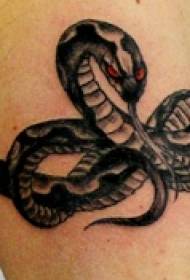 Zlý černý had paže tetování vzor