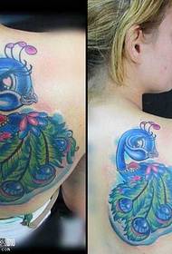 patrón de tatuaxe de pavo real