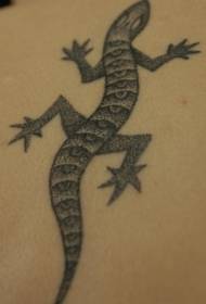 modèle de tatouage lézard rampant noir gris