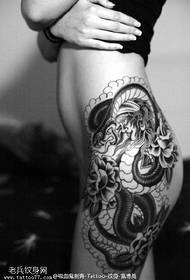 Buttocks beautiful python tattoo pattern