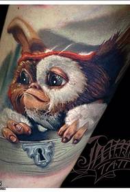 3D small monkey tattoo pattern on the thigh