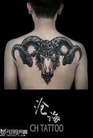chest sheep head tattoo pattern