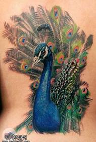 Tillbaka påfågel tatuering mönster