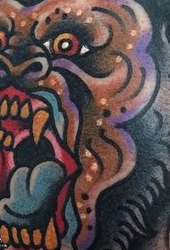 painted monkey tattoo pattern
