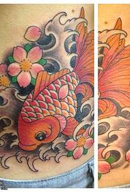 goldfish tattoo pattern at the waist