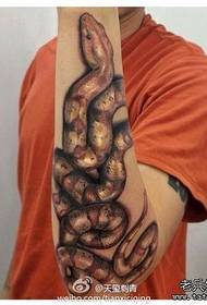手臂流行很帅的蛇纹身图案