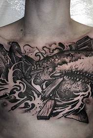 Pattern ng tattoo ng Chest Shark
