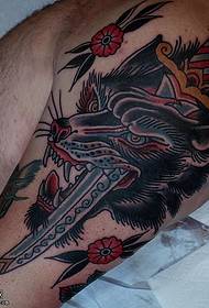 shoulder dagger panther panther Tattoo pattern