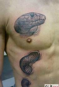 lebendige 3D-Schlange Tattoo Bild