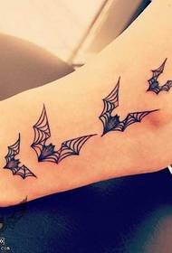 foot bat tattoo pattern
