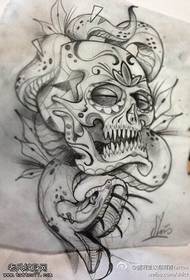 Cobra skull tattoo pattern