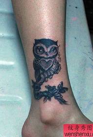 leg fashion good-looking owl tattoo pattern