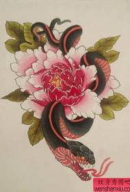 Rukopis tetovaže cvijeta božura djeluje