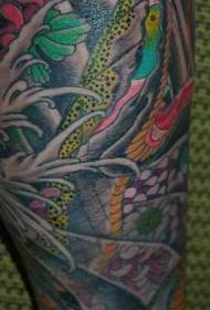 Asian snake painted tattoo pattern