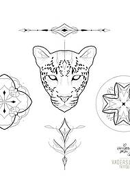 manoscritto piccolo e fresco modello piccolo tatuaggio leopardo vaniglia
