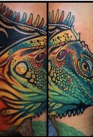 arm color large lizard tattoo pattern