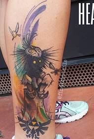 honey king tattoo pattern on the calf