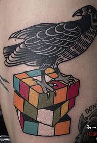 Raven Tattoo on Rubik's Cube