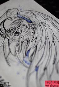 Raven helmet wings tattoo manuscript works