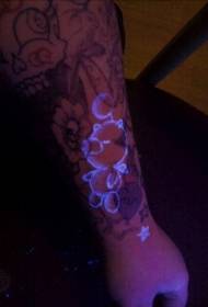 Arm fluorescent piglet balloon tattoo pattern