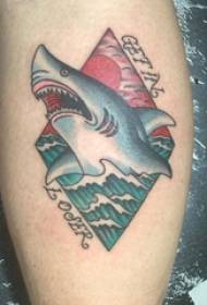zēnu rokas apgleznotas ģeometriskas abstraktas līnijas mazu dzīvnieku haizivju tetovējuma attēli