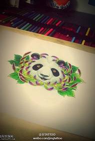 gorgeous cute chrysanthemum panda tattoo manuscript