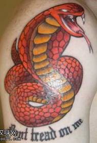 Arm Red Snake Tattoo Pattern