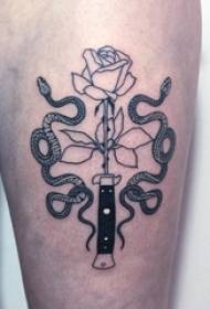 Serpente magia di u tatuu di serpente linee simplici di mudellu di tatuaggi di serpente negru di tatuaggi