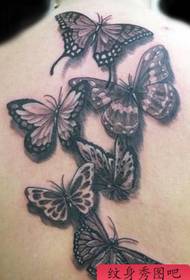 πίσω μοτίβο τατουάζ: πίσω μοτίβο τατουάζ πεταλούδα