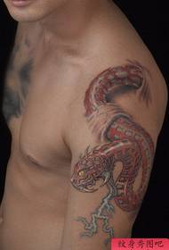 male arm handsome cool European and American snake tattoo pattern