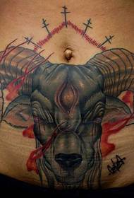 color belly demon goat tattoo pattern