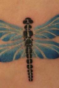 Сина крилја црна тетоважа шема