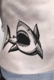 Komplet malih tetovaža radi na temu morskih pasa
