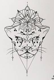 geometric prick line leopard vanilla tattoo pattern manuscript