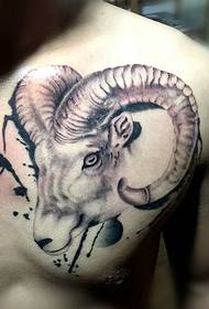 persoonallisuus vaihtoehto mustavalkoinen lammas Head totem -tatuointi