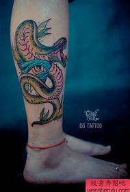 girl legs popular cool snake tattoo pattern