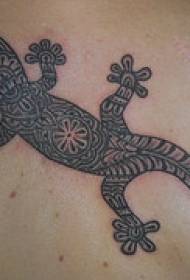 shoulder black tribal lizard tattoo pattern