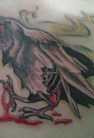 Zombie Crow ma le Bloodstain Tattoo Model