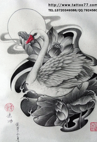 swan lotus tatoveringsmønster