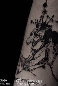 Ink and wind running horse tattoo pattern