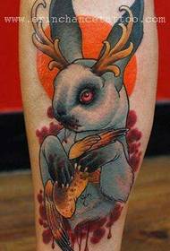 leg rabbit tattoo pattern