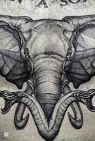 chest elephant tattoo pattern