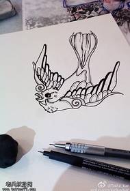 Slika rukopisa lastavice tetovaže