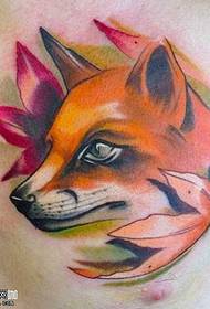 Chest fox tattoo pattern