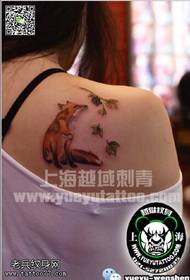 Fox tattoo pattern under the shoulders